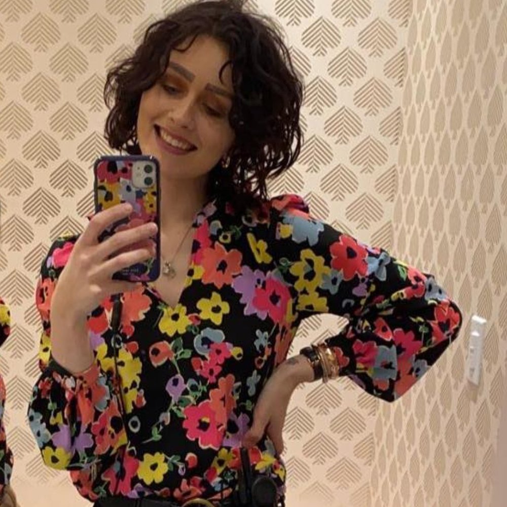 Kate Spade Floral Blouse - Black, Pink, Yellow, Blue